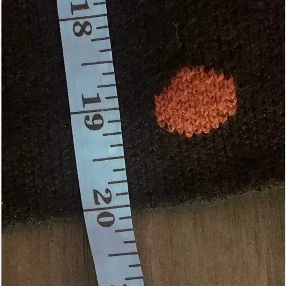 Loft Black with Brown Polka Dots Stretch Knit Skirt Size Medium - Picture 9 of 9